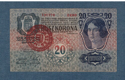 20 Korona 1913 Hungarian overprint