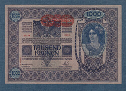 1000 Korona 1902 VF Deutschösterreich bélyegzés  Hátlap Ornament 2. Kiadás