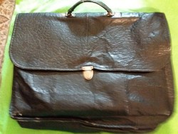Antique genuine leather leather ornament copper buckle men's work bag 37 x 29 cm according to the pictures.