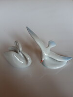 Two pieces of Raven House porcelain birds together