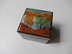 Old hand-painted Russian lacquer box