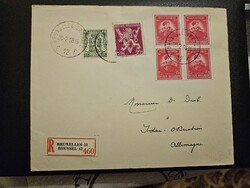 1958 registered letter + letter seal with Brussels