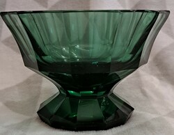 Antik Moser üveg tál, asztalközép (L4566)