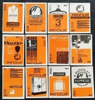 Gy81 / 1966 patyolat match tag, complete row of 12 pcs