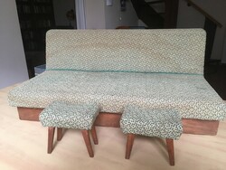 More than 60 years old homemade baby toy sofa with two pouffes and a seat