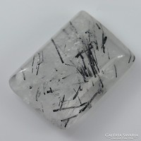 Real, 100% natural white-black rutile quartz gemstone 15.90ct - st. (Near translucent)