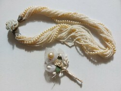 Old wedding accessory bride's necklace groom's jacket ornament