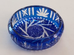 Old lead crystal ashtray blue crystal ashtray