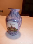 Meissen memorial vase, purple eosin glaze, marked, numbered (29)