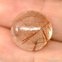 Real, 100% natural orangish brown rutile quartz gemstone 21.79ct - st. (Near translucent)