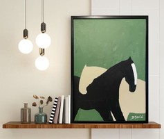 Modern equestrian painting 50cm x 70cm /d. Tailor