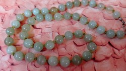Old pale green mineral chain, women's necklace, elegant jewelry