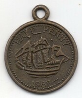 Great Britain 1/2 penny, 1967, locket