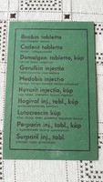 Régi gyógyszer nyomtatvány