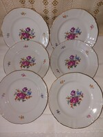 6 Personal beautiful antique tulip cake plates