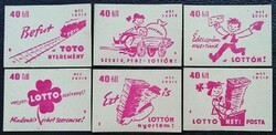 Gy22 / 1957 lottery - lottery i. Full set of 6 match tags