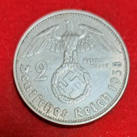 Rare! Swastika silver 2 reichsmark 1939. This third reich, only 251000 pieces were made (156)