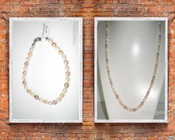 Cultured pearl necklace & bracelet set. Made from selected proportional beads.