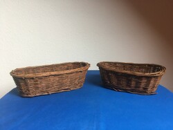 Two small wicker baskets