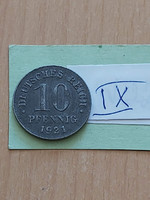German Empire deutsches reich 10 pfennig 1921 zinc, ii. William ix