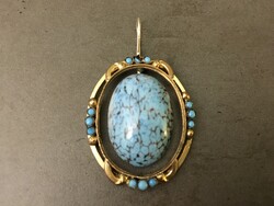 Large, imposing, turquoise stone pendant
