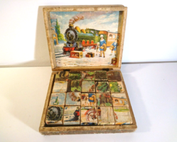 Old antique puzzle cube game for children approx. From the 1920s