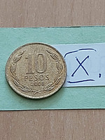 Chile 10 pesos 2008 nickel-brass bernardo o'higgins x