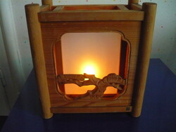 Asian wooden candle holder