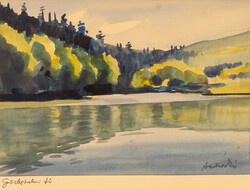 Andráskó István - Görbehalmi tó 23,5 x 34,5 cm akvarell, papír
