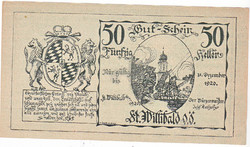 Osztrák szükségpénz  50 heller 1920 2.kiadás