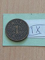 Spain 1 peseta 1944 aluminum bronze, francisco franco ix
