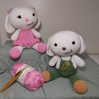 Crochet bunny girl and bunny boy