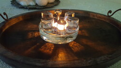 Scandinavian style glass candle holder, food and drink warmer