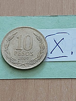 Chile 10 pesos 2009 nickel-brass bernardo o'higgins x