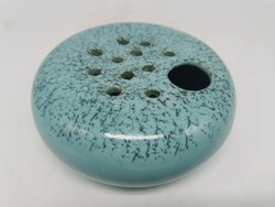 Retro vase, ufo ikebana, Hungarian applied art ceramics, 15 cm diameter