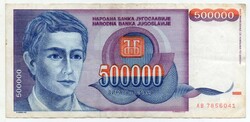 Jugoszlávia 500 000 jugoszláv Dinár, 1993