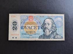Csehszlovákia 20 Korona / Korun 1988, F+ (V.)
