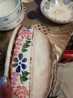 Old folk large bowl with 2 ears, in the condition shown in the pictures