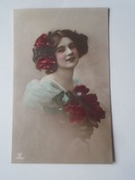 D201769 lady with many flowers 1910k lemonnier