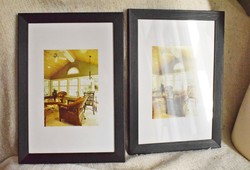 Picture frame, frame, glazed, modern feel 33.5 x 23.8 cm/pc. X 2, 2.4 cm frame thickness pair