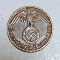 Horogkeresztes birodalmi 1 Reichspfennig 1939. D. (1506)