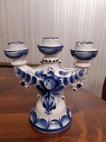 Three-pronged ceramic candle holder