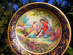 Shepherd scene, decorative plate from Limoges