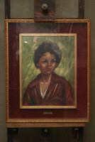 Fiatal lány portréja, olaj festmény