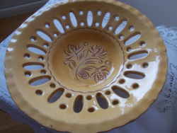 Karcagi openwork ceramic bowl, center of table flawless