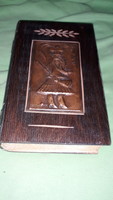 Old gallery-industrial artist copper plate applique outlaw figurine book-shaped gift box 15x10x5 flawless