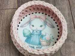 Crochet powder Easter basket