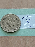 Chile 10 pesos 2000 nickel-brass bernardo o'higgins x