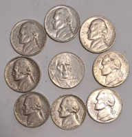 9 Pieces usa 5 cents (t-36)