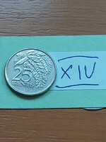 Trinidad and Tobago 25 cents 2007 copper-nickel, chaconia (warszewiczia coccinea) xiv